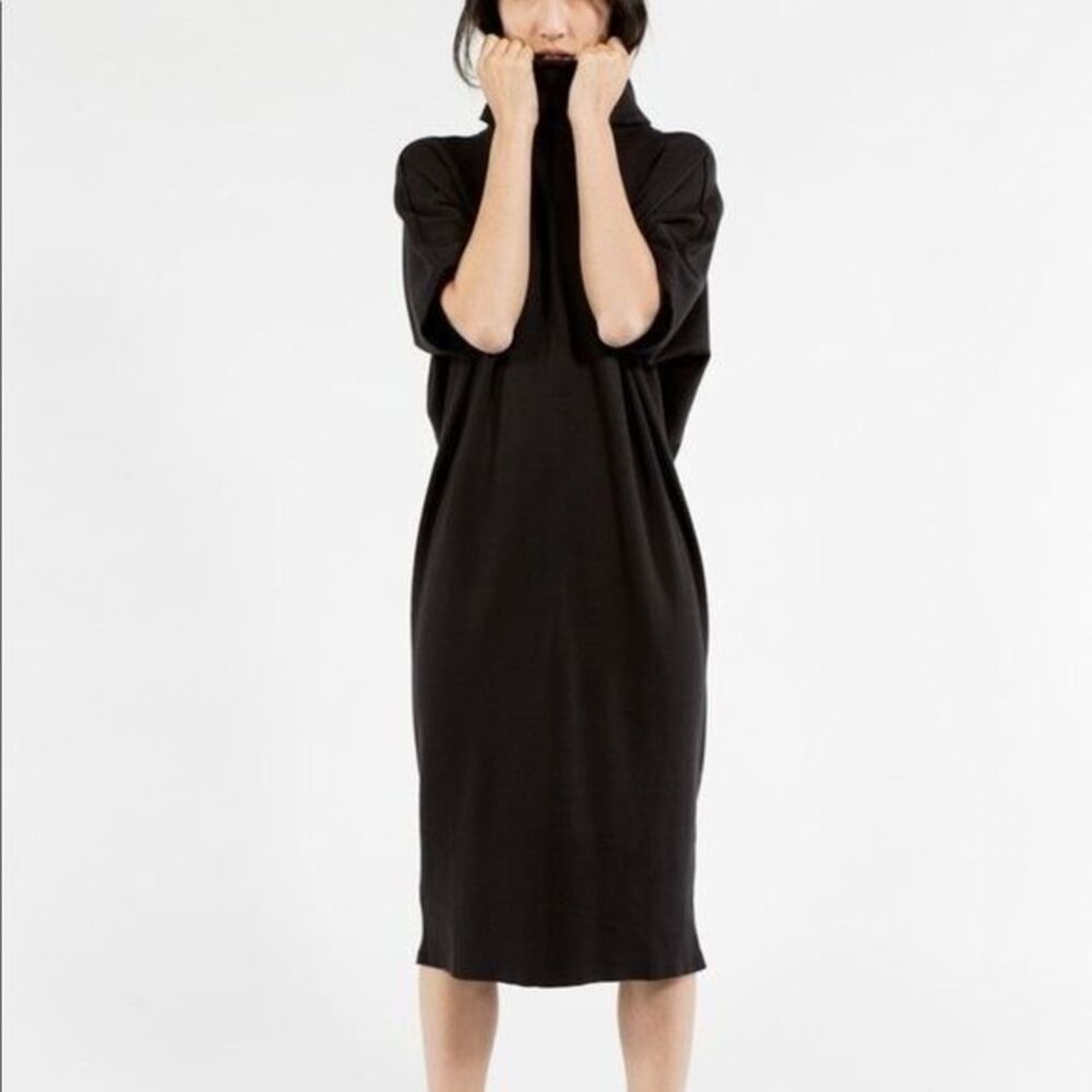 Emerson Fry Lindsay Midi Organic Cotton Dress Black XS Womens